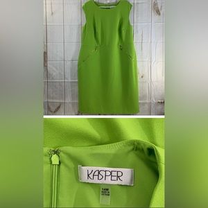 Kasper Green Sleeveless Dress Size 14W